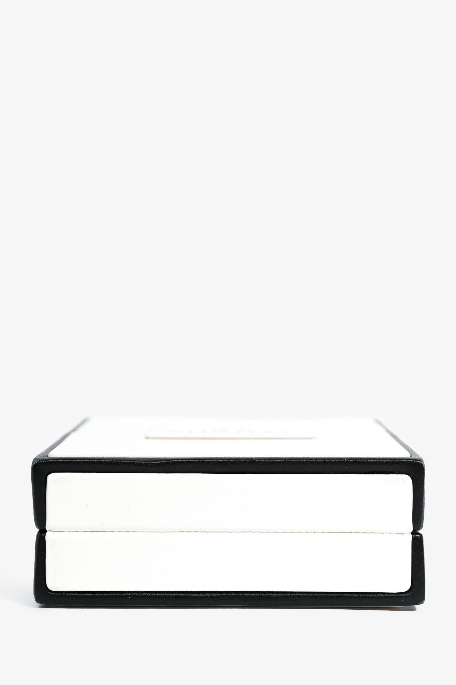 Pre-Loved Chanel™ Black/White Leather No. 5 Perfume Clutch Evening Clu